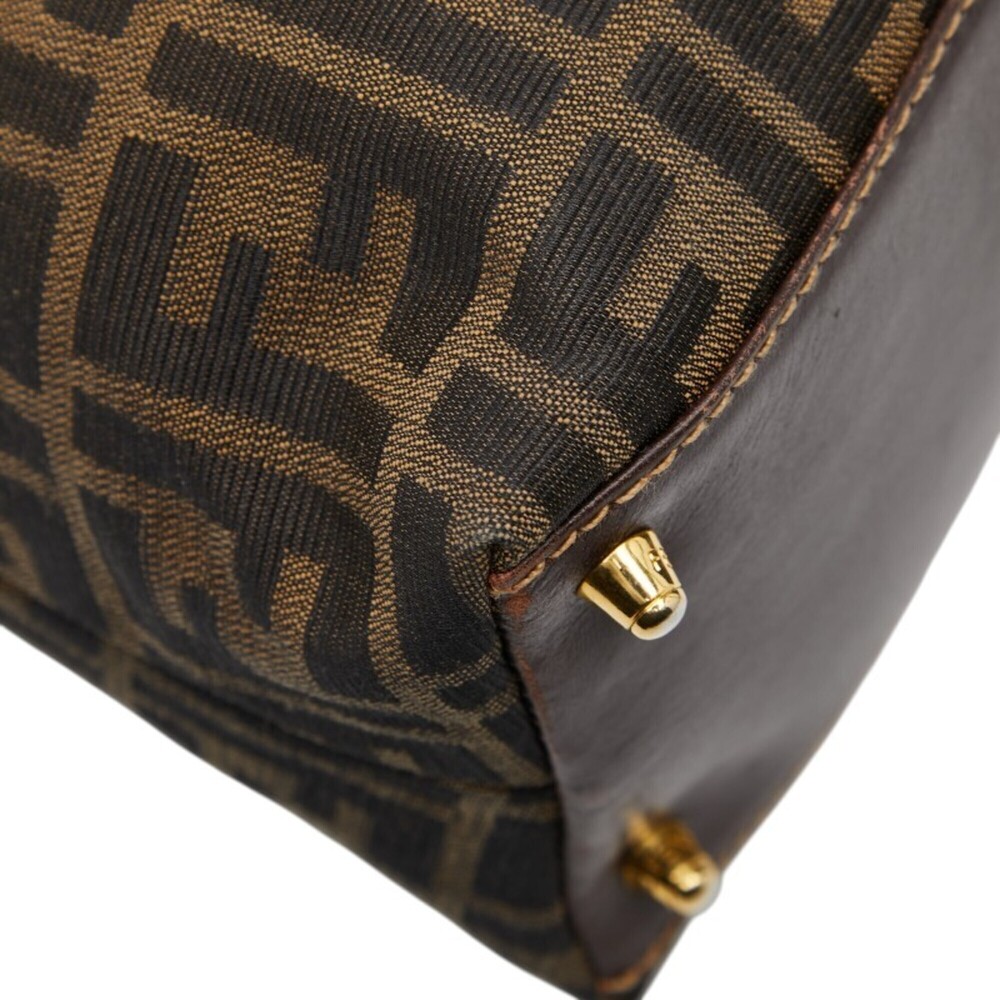 Fendi Zucca handbag, beige and black canvas, women's. - Picture 7 of 14